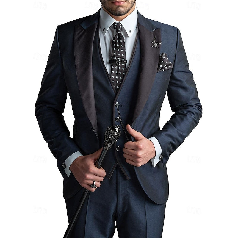 3-Piece Blazer Waistcoat and Trouser Suit for Men