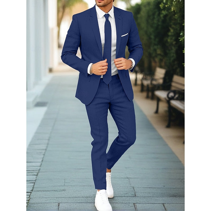 Casual 2-Piece Suit Set for Men