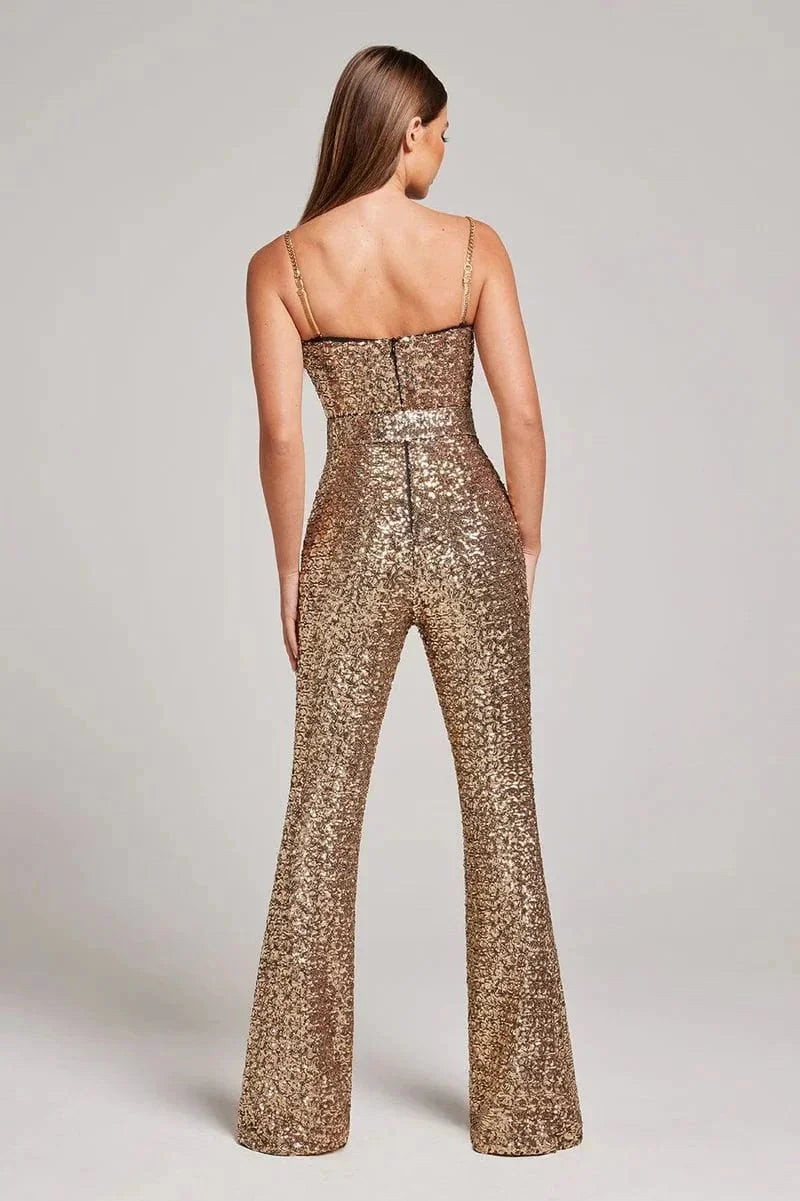 Sequin Wide Leg Jumpsuit for Women