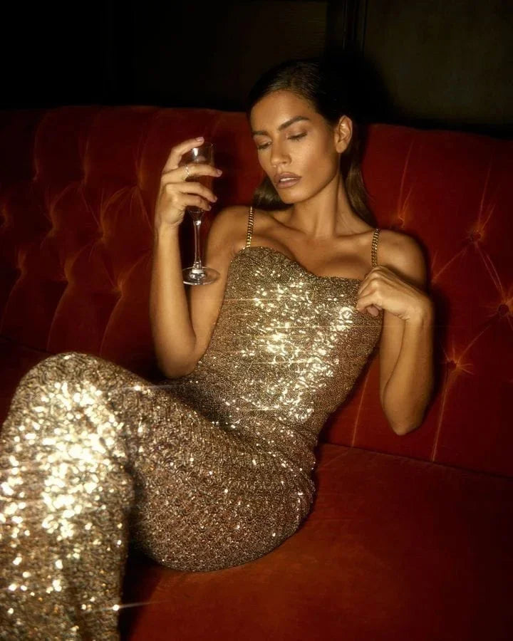 Sequin Wide Leg Jumpsuit for Women