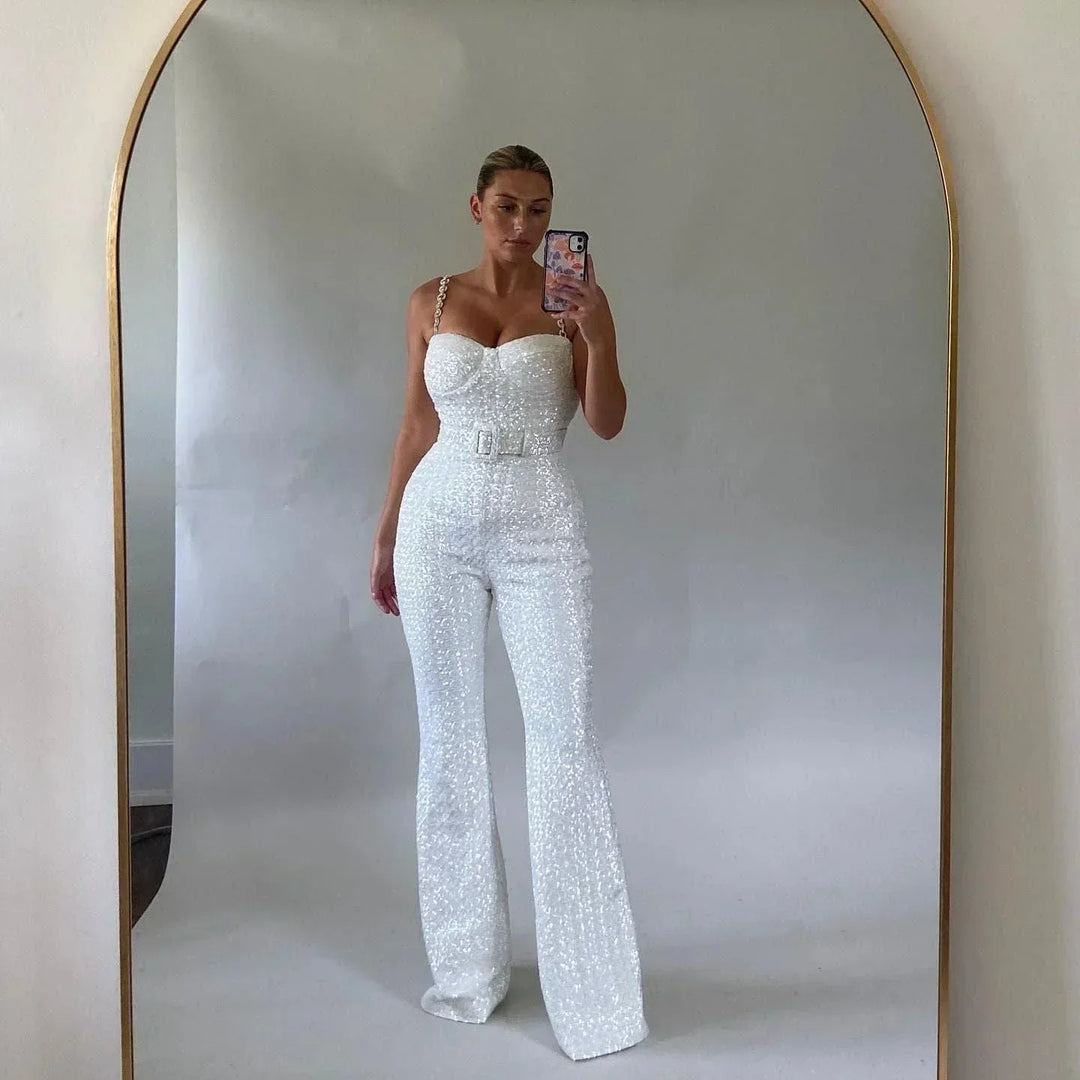 Sequin Wide Leg Jumpsuit for Women
