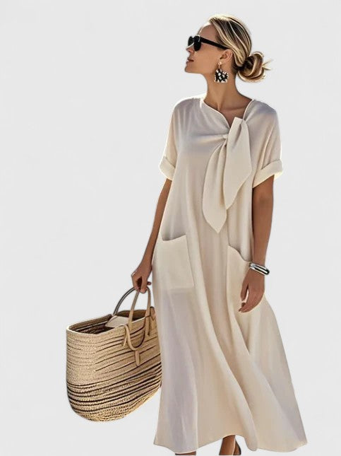 Flowy Short Sleeve Maxi Dress for Women