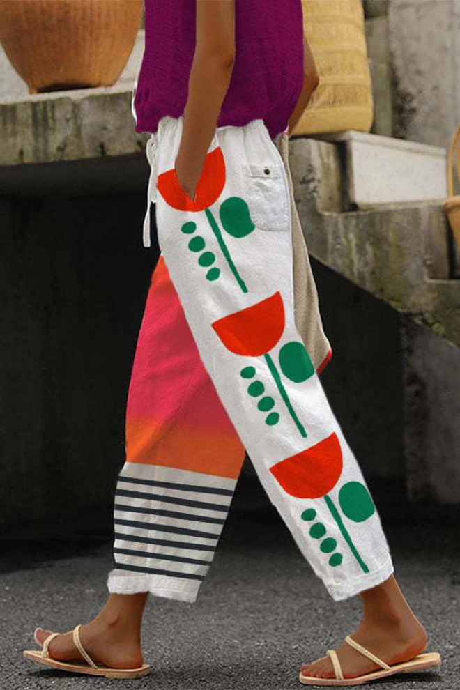 Drawstring Waist Wide Leg Pants for Women