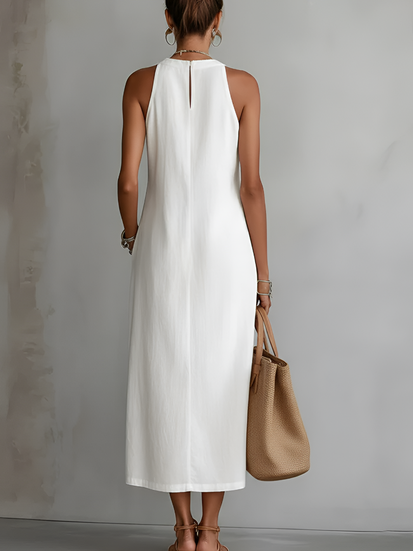 Sleeveless Round Neck Midi Dress for Women