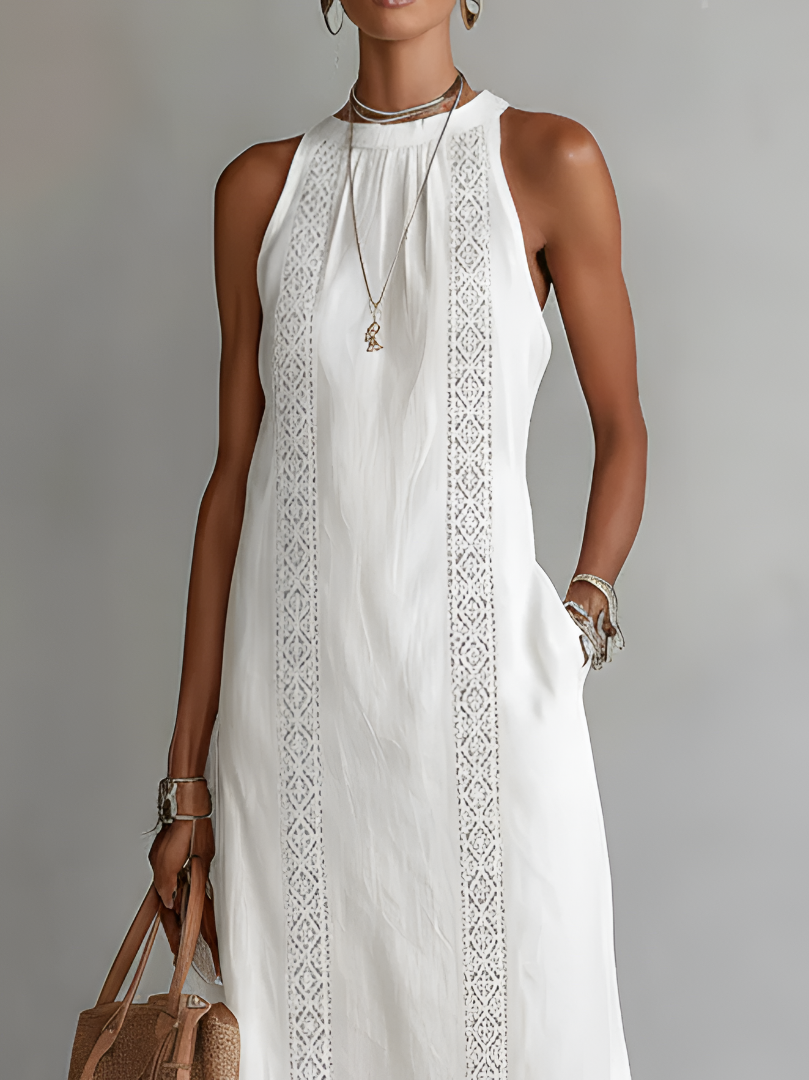 Sleeveless Round Neck Midi Dress for Women