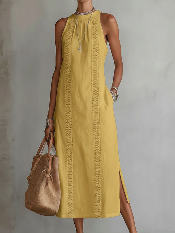 Sleeveless Round Neck Midi Dress for Women