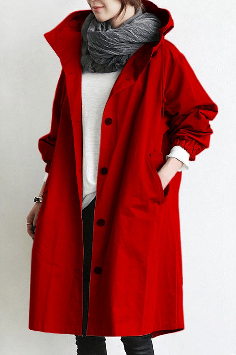 Oversized Rain Parka Trench Coat for Women