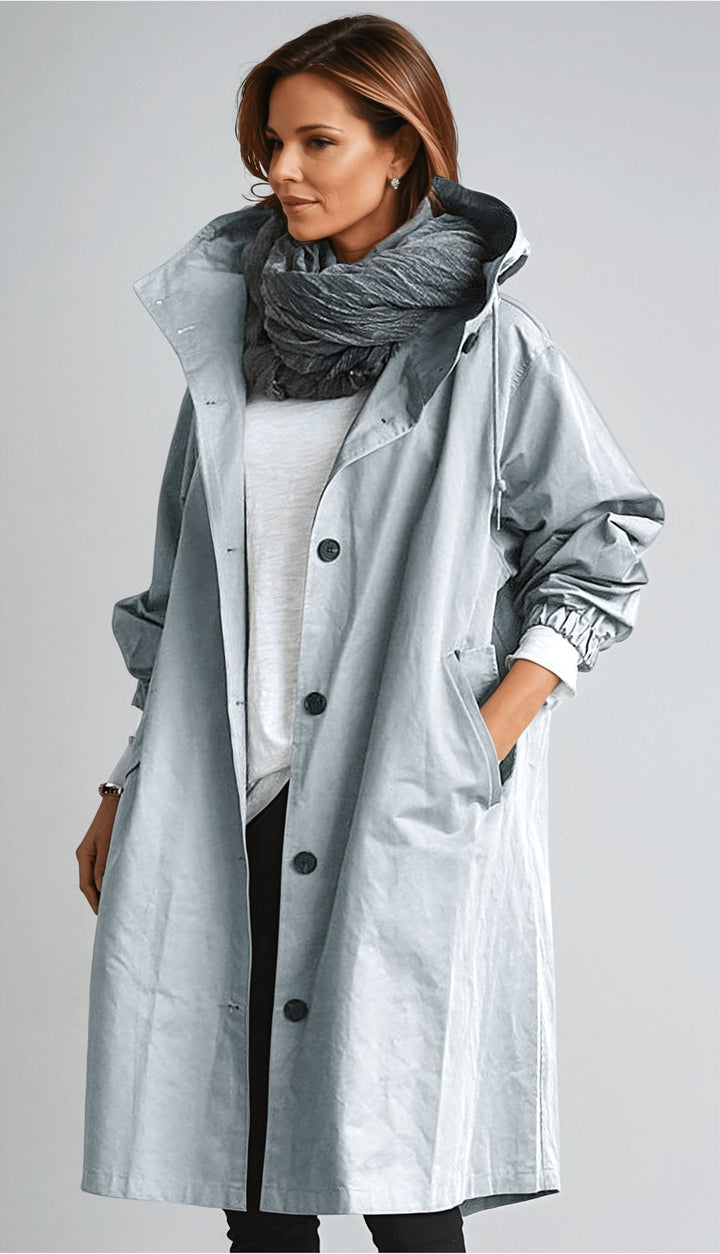 Oversized Rain Parka Trench Coat for Women