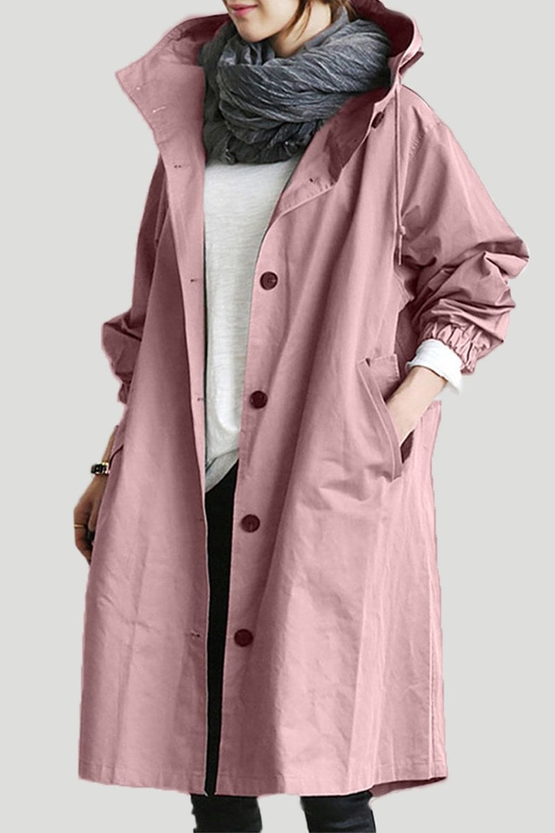Oversized Rain Parka Trench Coat for Women