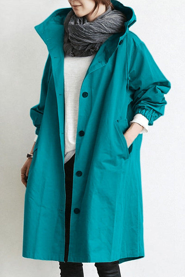 Oversized Rain Parka Trench Coat for Women