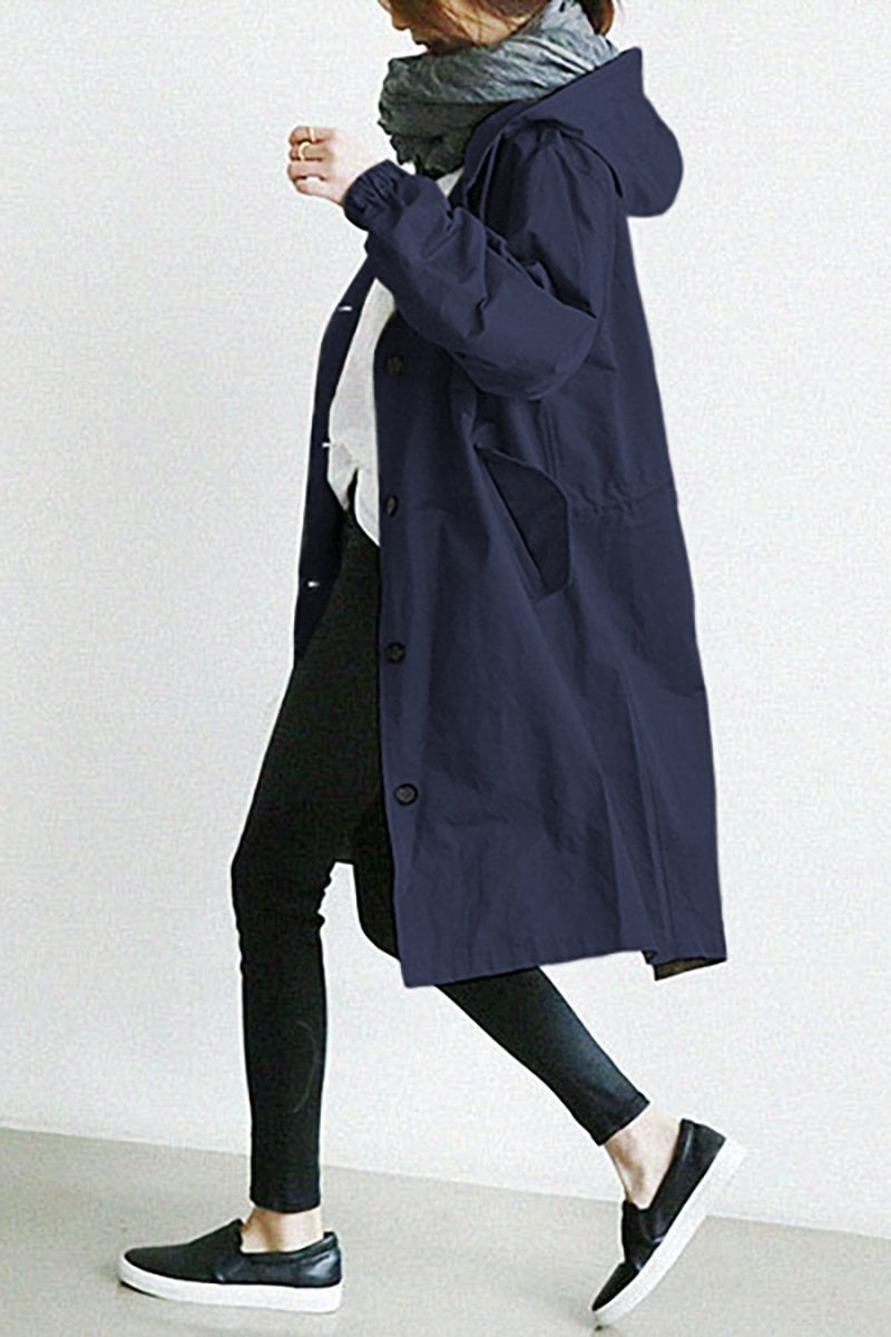Oversized Rain Parka Trench Coat for Women