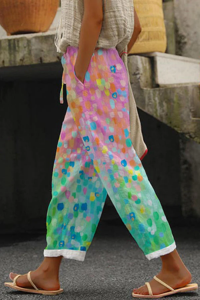 Drawstring Waist Wide Leg Pants for Women
