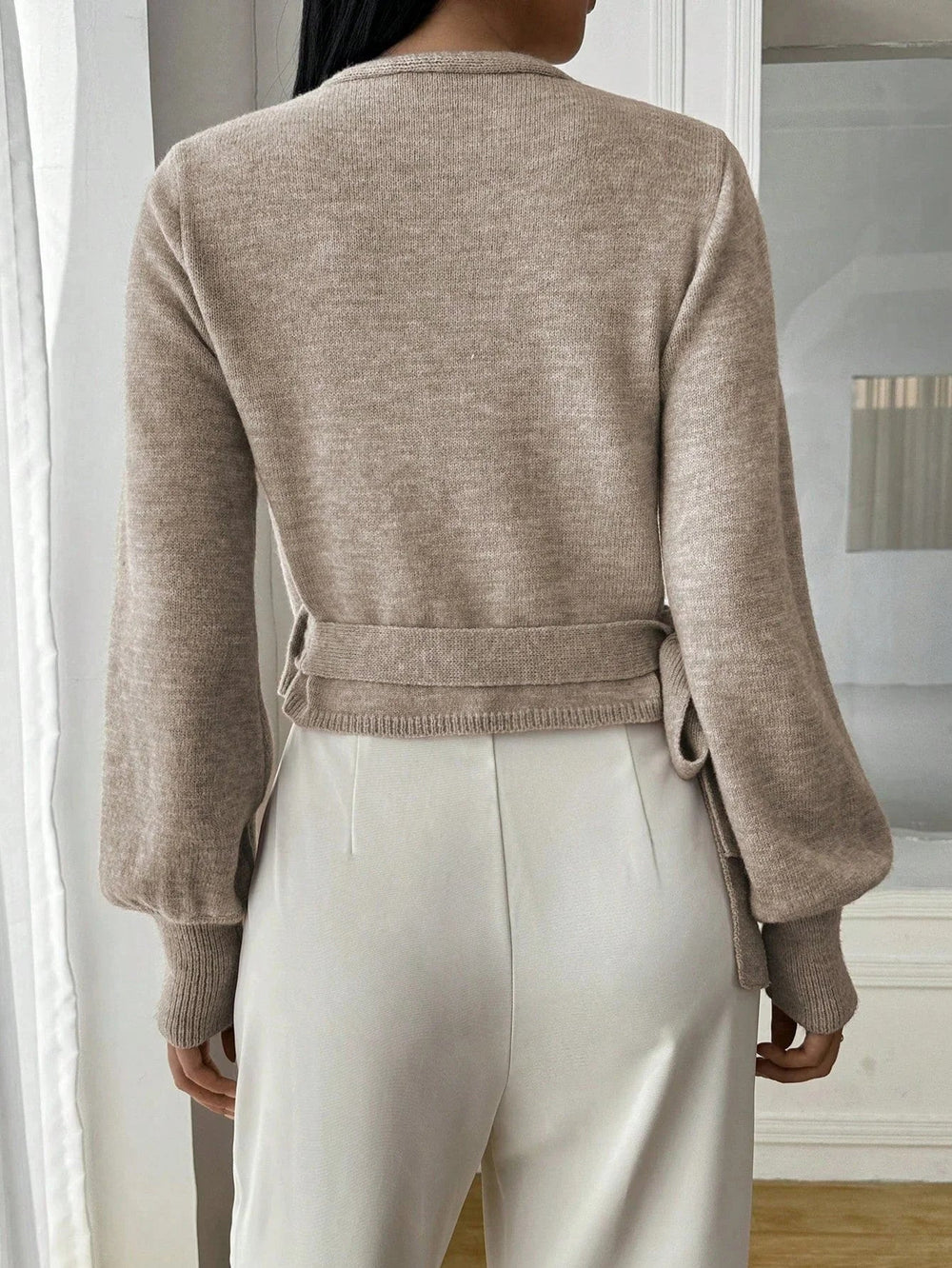 Wrap V-Neck Knit Sweater for Women