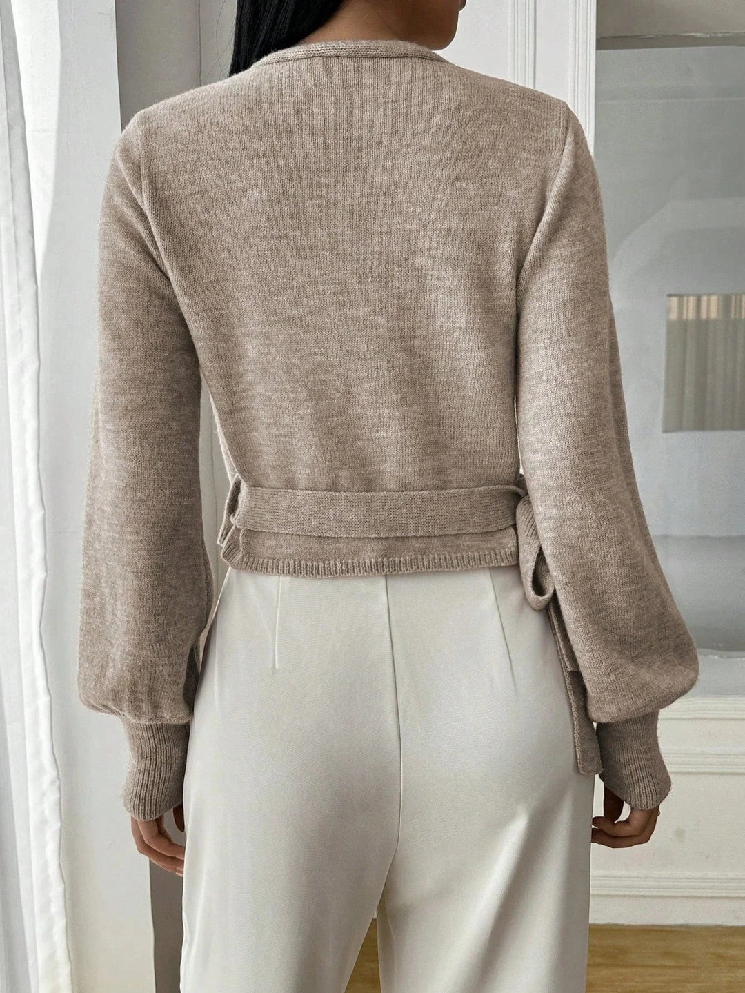 Wrap V-Neck Knit Sweater for Women