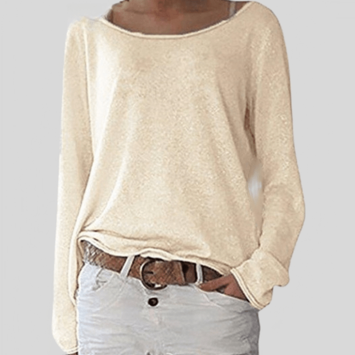 Fine Knit Crew Neck Sweater for Women