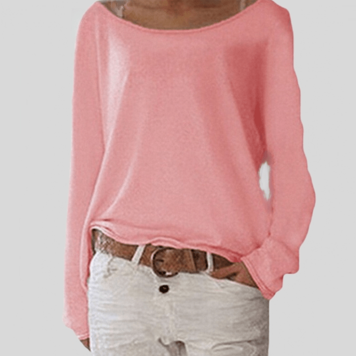 Fine Knit Crew Neck Sweater for Women