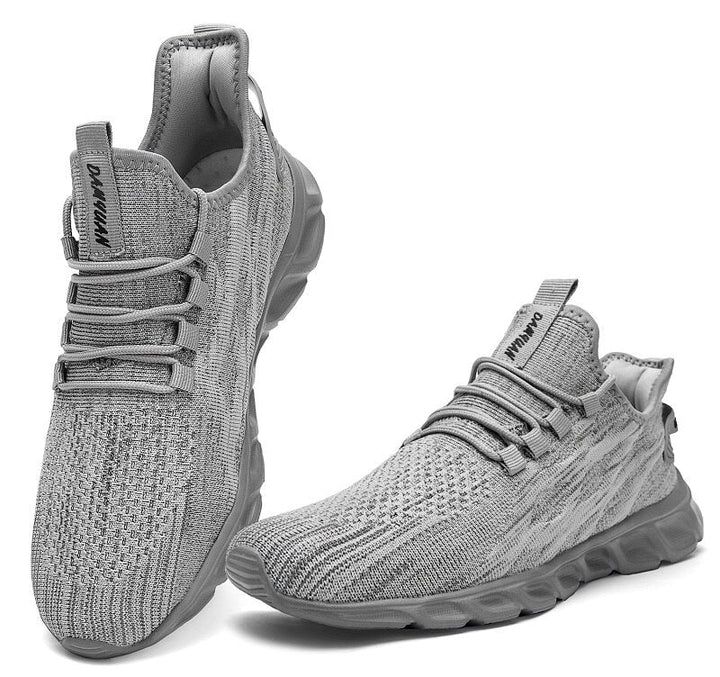 Breathable Mesh Lace-Up Sneakers for Men