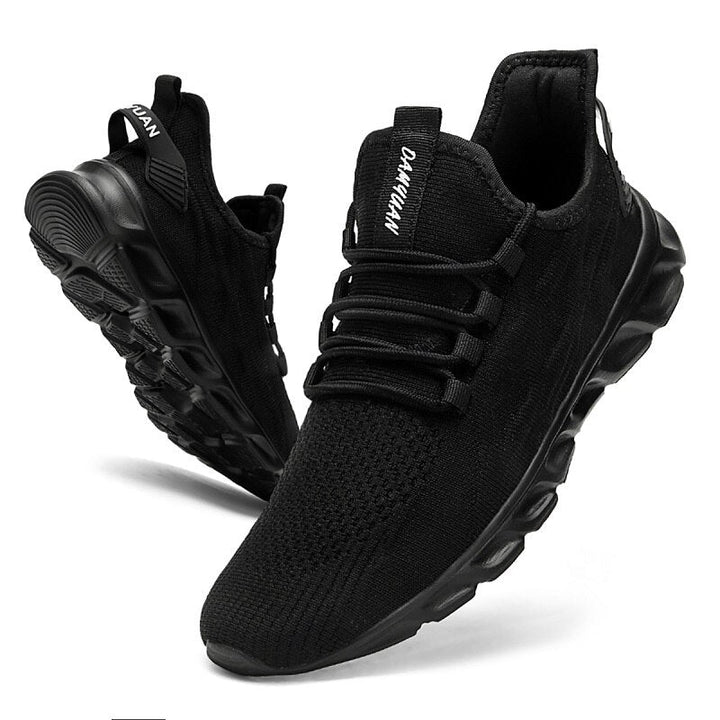 Breathable Mesh Lace-Up Sneakers for Men