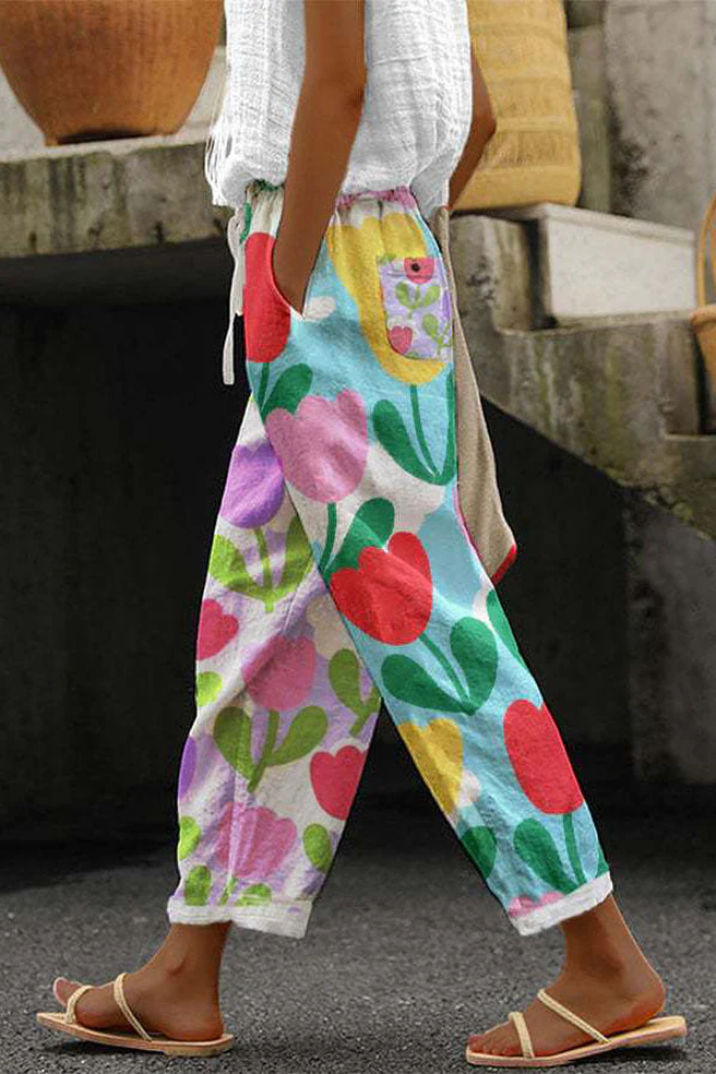 Drawstring Waist Wide Leg Pants for Women
