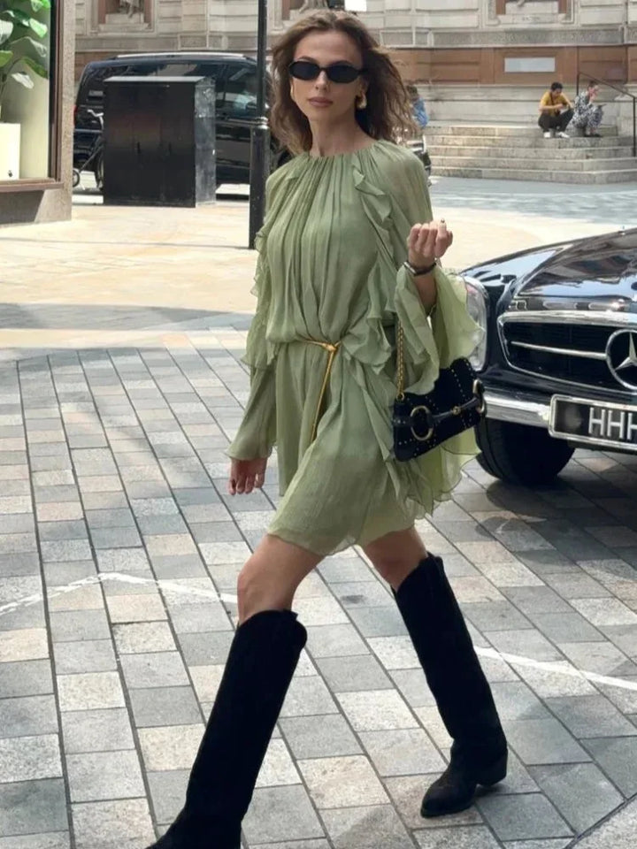 Ruffle Sleeve Mini Dress for Women