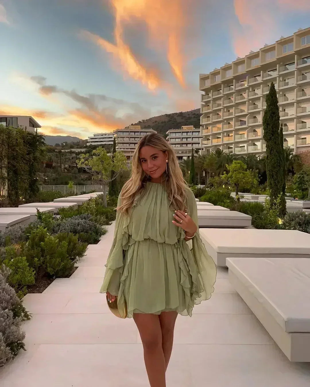 Ruffle Sleeve Mini Dress for Women