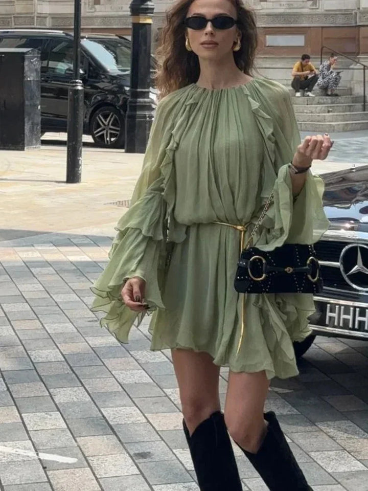 Ruffle Sleeve Mini Dress for Women