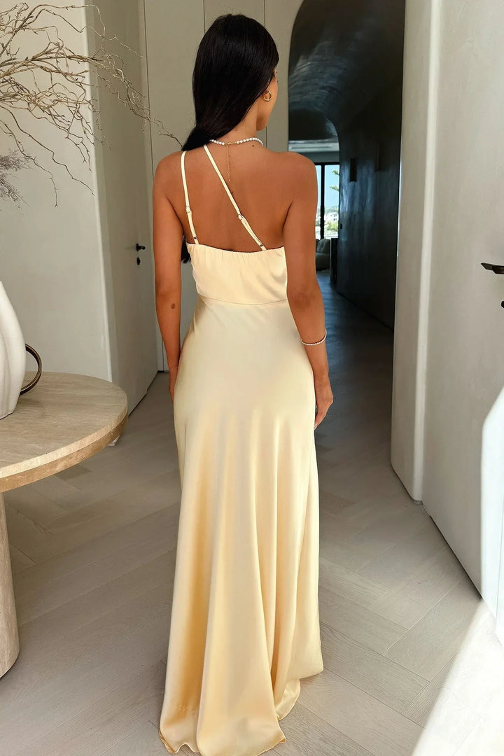 Asymmetric Maxi Dress with Side Slit for Women