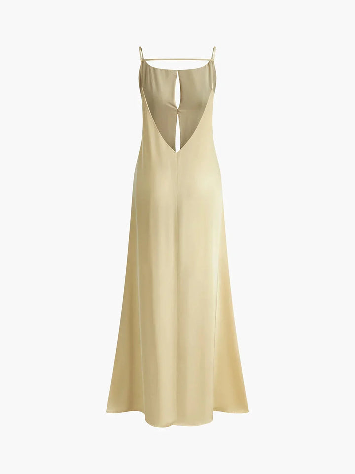 Satin Open-Back Maxi Dress for Women
