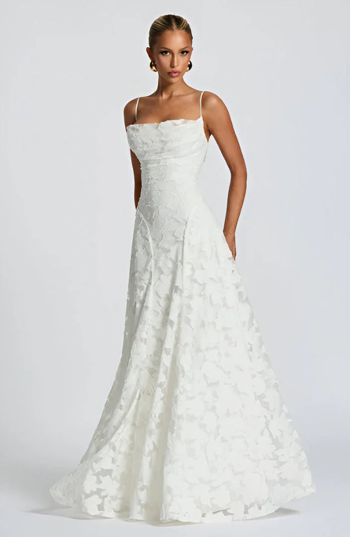 Lace Backless Maxi Evening Dress for Women
