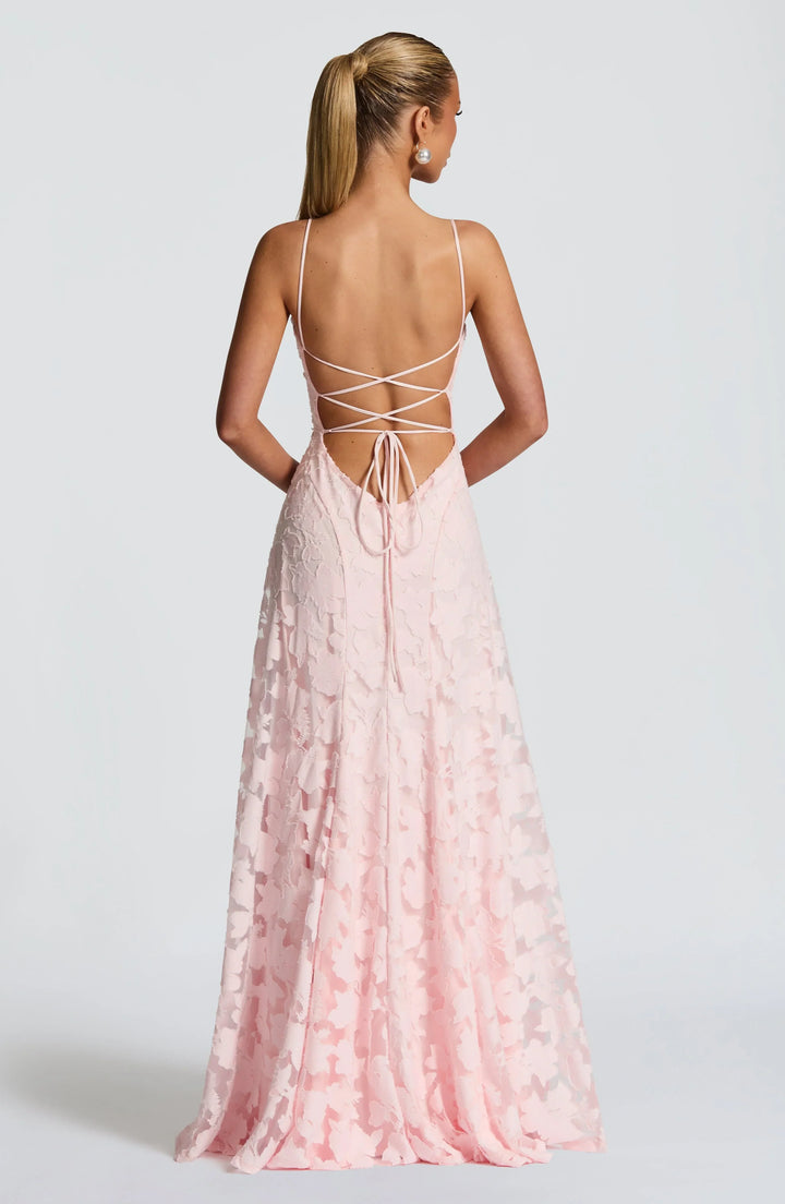 Lace Backless Maxi Evening Dress for Women