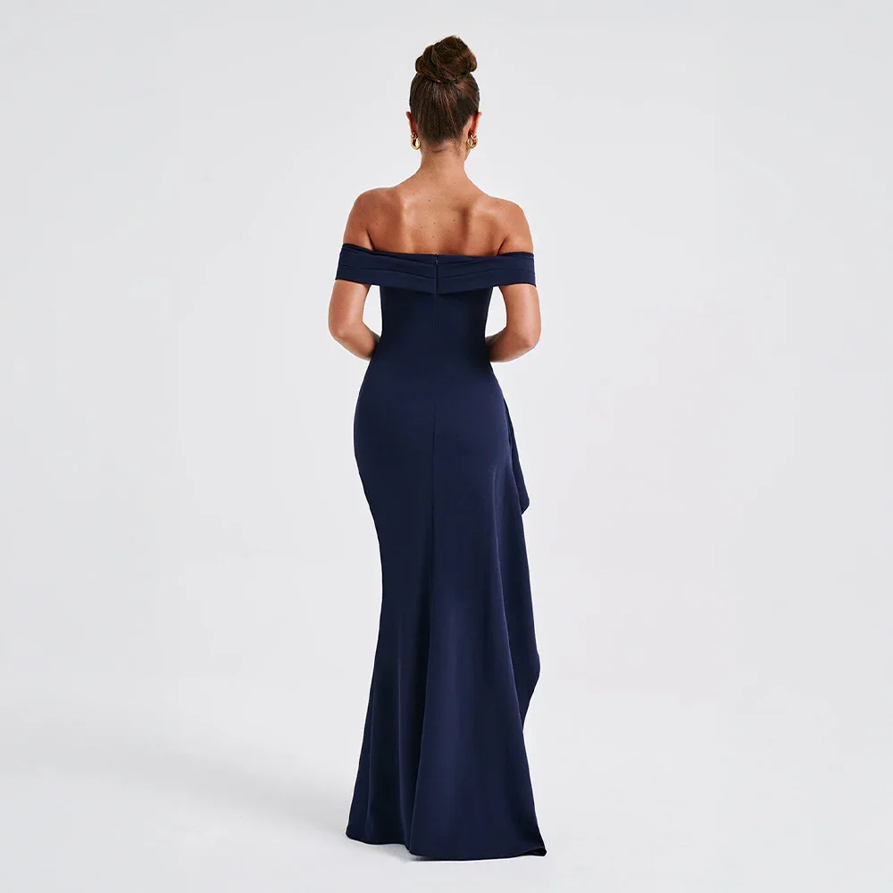 Off Shoulder Maxi Dress with Slit for Women