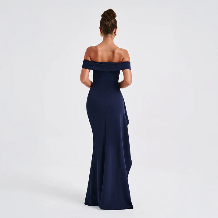 Off Shoulder Maxi Dress with Slit for Women