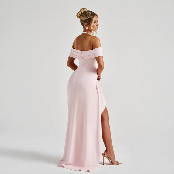 Off Shoulder Maxi Dress with Slit for Women