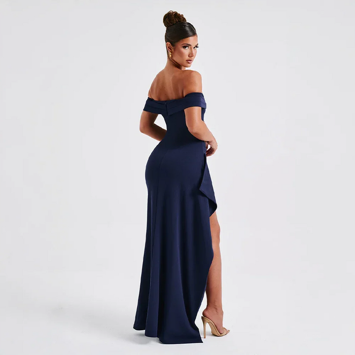 Off Shoulder Maxi Dress with Slit for Women
