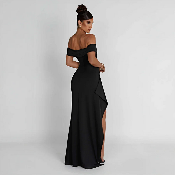 Off Shoulder Maxi Dress with Slit for Women