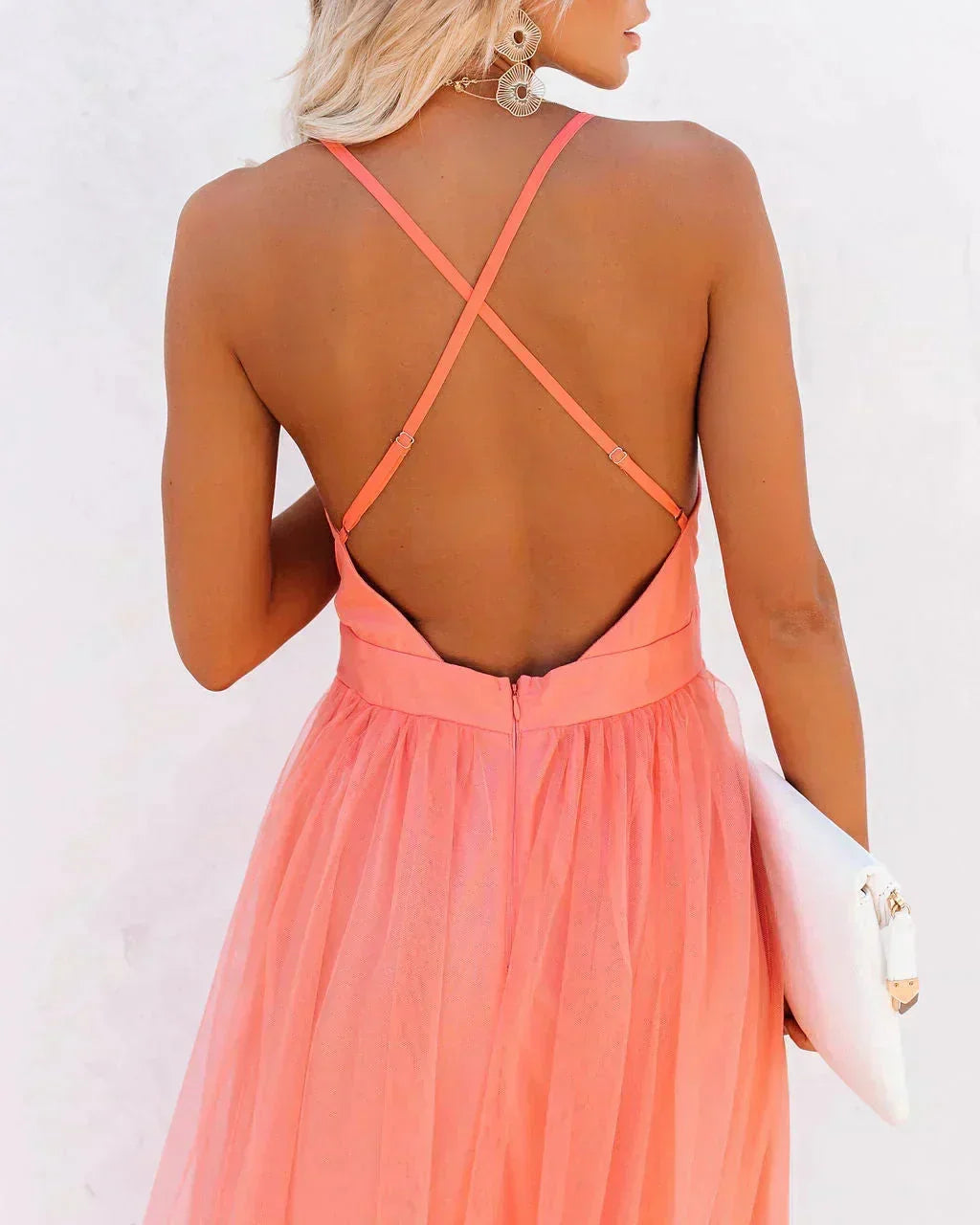 Open Back Flowy Maxi Dress for Women