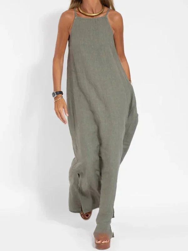 Sleeveless Side-Slit Maxi Dress for Women