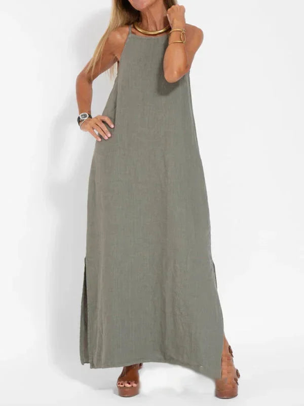 Sleeveless Side-Slit Maxi Dress for Women