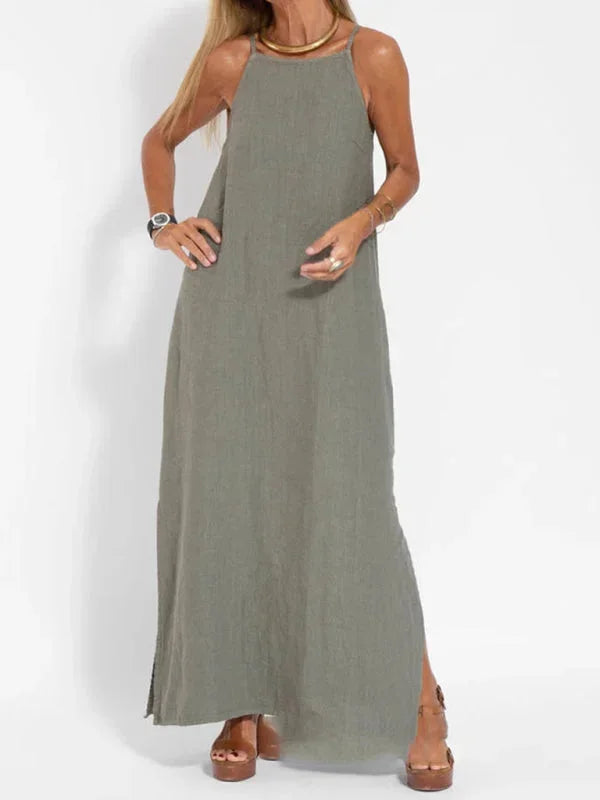 Sleeveless Side-Slit Maxi Dress for Women