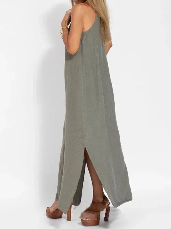 Sleeveless Side-Slit Maxi Dress for Women