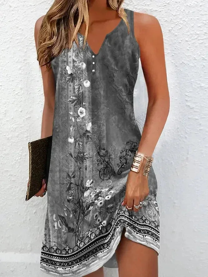Sleeveless V-Neck Mini Dress for Women