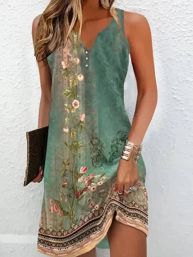 Sleeveless V-Neck Mini Dress for Women