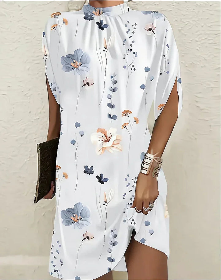 Draped High Neck Mini Dress for Women