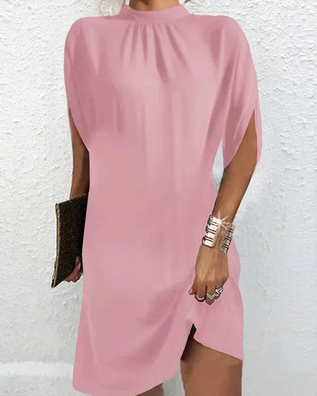 Draped High Neck Mini Dress for Women
