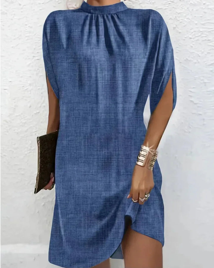 Draped High Neck Mini Dress for Women