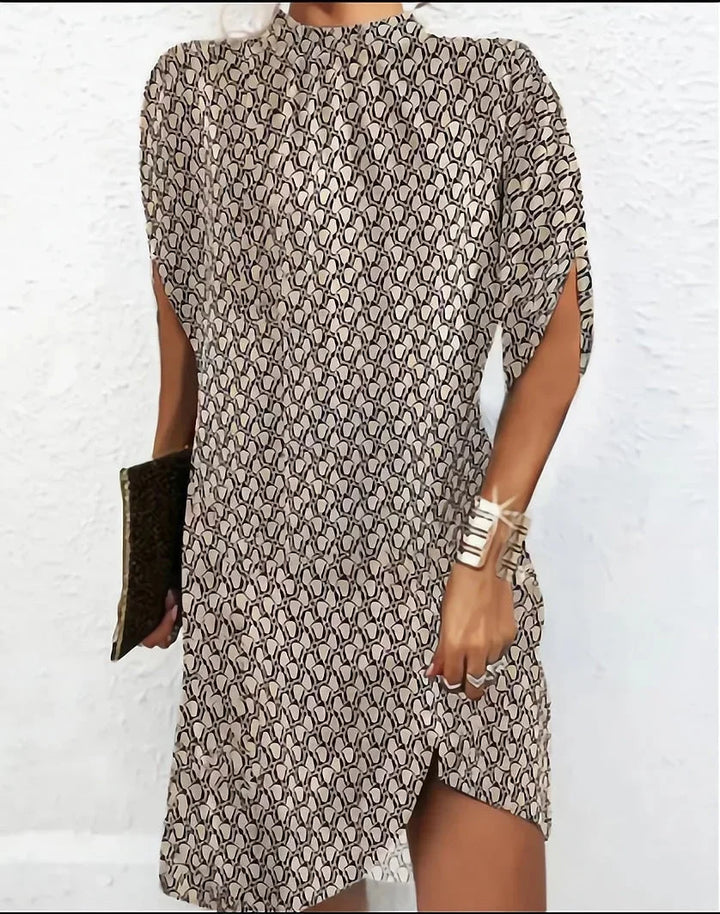 Draped High Neck Mini Dress for Women