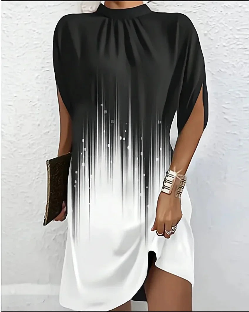 Draped High Neck Mini Dress for Women