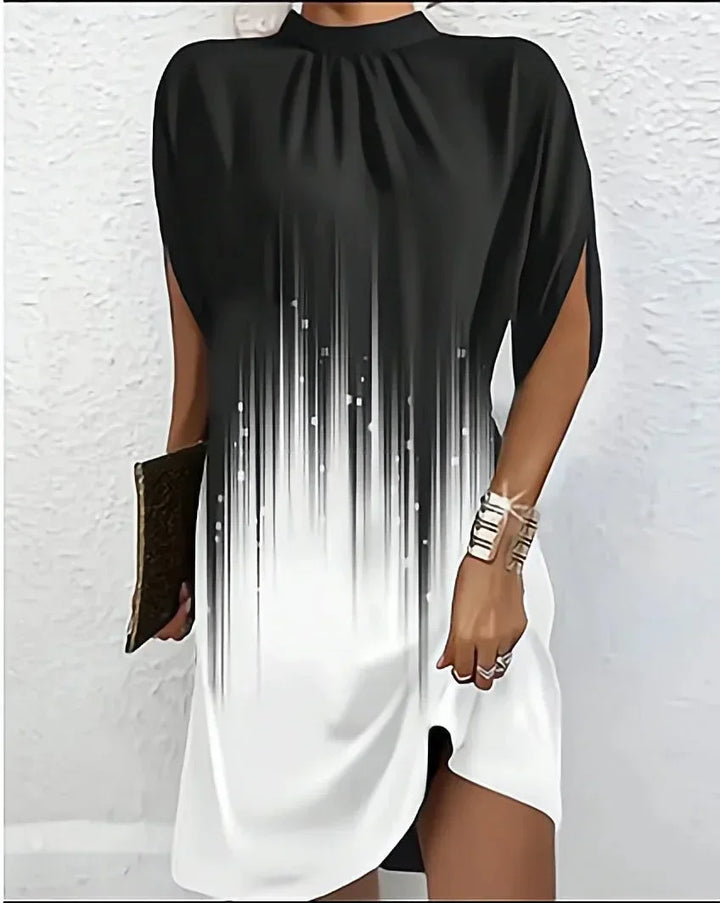 Draped High Neck Mini Dress for Women