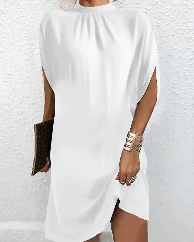 Draped High Neck Mini Dress for Women