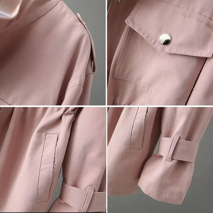 Drawstring Waist Utility Blazer for Women